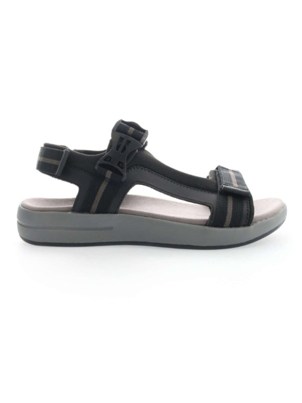 Propét Eli Men's Adjustable Walking Sandals - Black/Grey